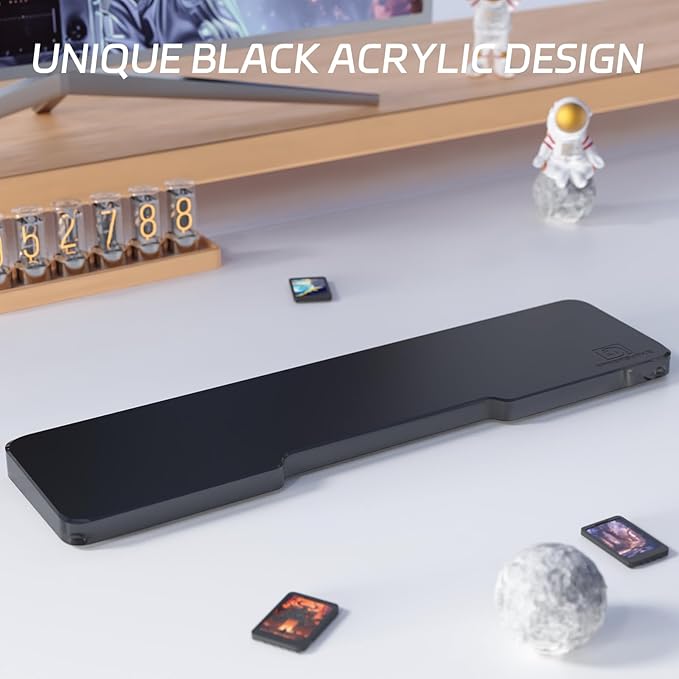 SELORSS Acrylic Keyboard Wrist Rest - Compact 60% Keyboard- Mechanical Keyboards Ergonomic Palm Rest for Computer Keyboard,Anti-Slip Base,Wrist Pad for Laptop,Office & Home-Easy Typing (Black)