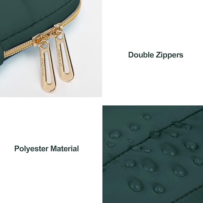 MOSISO Laptop Case 13.3 inch,13-13.3 inch Puffy Laptop Sleeve Compatible with MacBook Air 13.6 M5 M4 M3 M2 M1/Neo/Pro 13/14,HP Dell ASUS Lenovo,Polyester Horizontal Bag with Small Case,Peacock Green