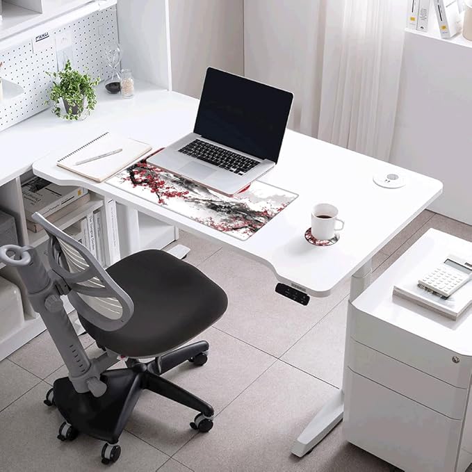 Cherry Blossom Mouse Pad Gaming Desk Mat XL Mousepad 24x12 Desk Pad Sakura Computer Mat Large Mouse Pads for Wireless Mouse Office Laptop Accessories Gift