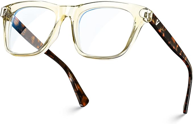 VISOONE Square Blue Light Blocking Glasses TR90 Clear Lens for Women Men BONA