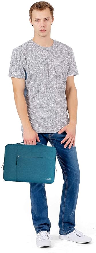 MOSISO Laptop Case 13.3 inch, 13-13.3 inch Laptop Sleeve with Handle Compatible with MacBook Air/Pro 13/Pro 14 M5 M4 M3 M2 M1,HP Dell ASUS Lenovo, Polyester Multifunctional Computer Bag, Deep Teal