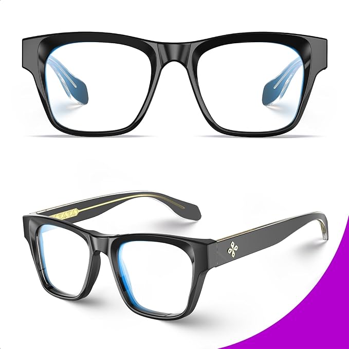 VISOONE Square Blue Light Blocking Glasses TR90 Clear Lens for Women Men BONA