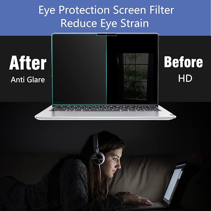 KEANBOLL 2-Pack 14" Blue Light Blocking & Anti-Glare Screen Protector | Universal Fit for HP, Dell, Asus, Samsung, Lenovo, Acer Chromebooks & 16:9 Laptops (Eye Comfort +Anti Blue Light)