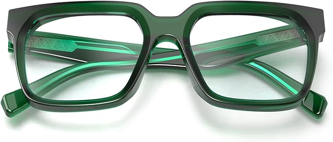 VISOONE 2 Pack Rectangle TR90 Blue Light Blocking Glasses Computer Eyewear with Preppy Look for Women and Men Cougar