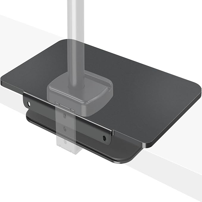 MOUNTUP Monitor Mount Reinforcement for Tempered Glass Desk, Monitor Arm Plate, Steel Bracket for Thin and Most Fragile Table, for Desk C Clamp Installation of Monitors Stand