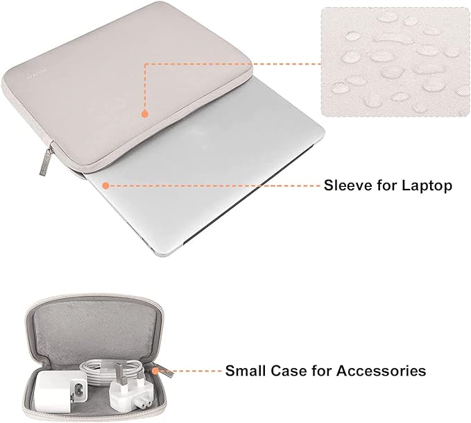 MOSISO Laptop Case 15 inch, 15 inch Laptop Sleeve Bag Compatible with MacBook Air M5 A3448 M4 A3241 M3 A3114 M2 A2941 2026-2023, Dell XPS, Neoprene Computer Sleeve Bag with Small Case, Rock Gray