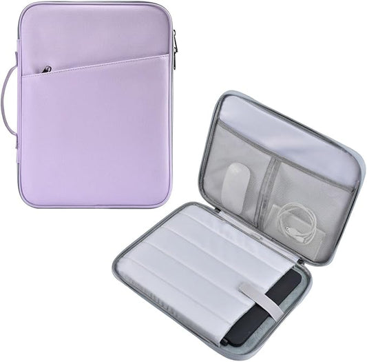 12.9 Inch Tablet Sleeve for Samsung Galaxy Tab S10+ Plus/S9+ S8+/S7+ Plus/S7 FE,iPad Pro M5 M4 13 2025/Air M4 M3 M2 13/Pro 12.9, 12.4" Microsoft Surface Laptop Go 2/11 Snapdragon Carrying Bag-Purple