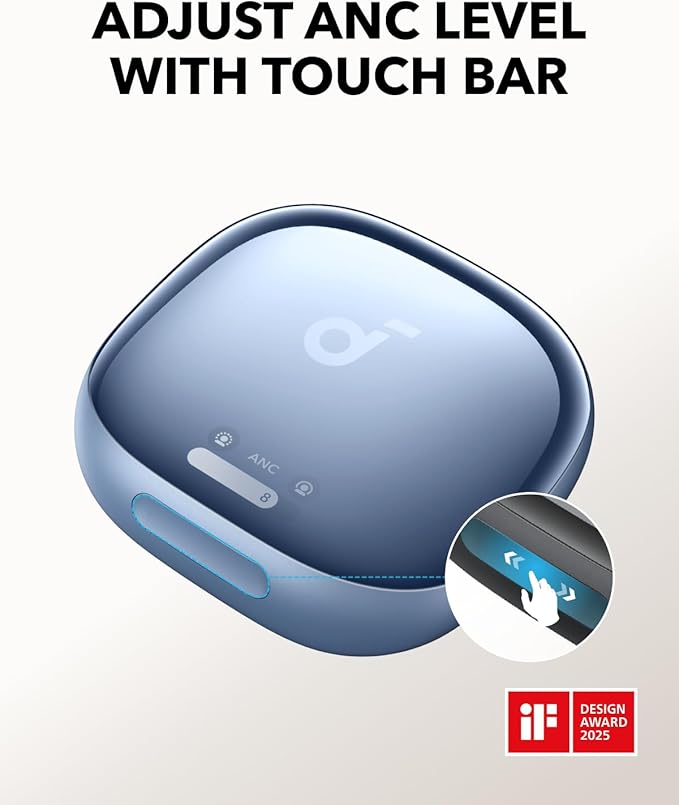 Soundcore Liberty 4 Pro by Anker, Noise Cancelling Wireless Earbuds, 7-Sensor and Real-Time Adaptive Noise Cancelling, 2× Faster Charging, Studio-Level Hi-Fi Music, Clear Calls with 6 Mics and AI