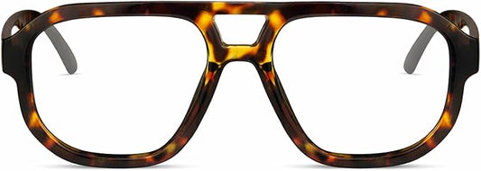 livho Retro Aviator Blue Light Blocking Glasses for Women Men with Soft Case, Trendy Rectangle Computer Eyeglasses