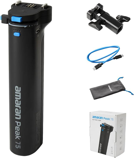 Amaran Peak 75 All-in-one Portable Battery Grip with Native Ace E-Lock,66.6Wh 4,500mAh Battery Capacity IP54 Powers Ray 60c & Pano 60c at Full Power Without Cables (Peak 75)