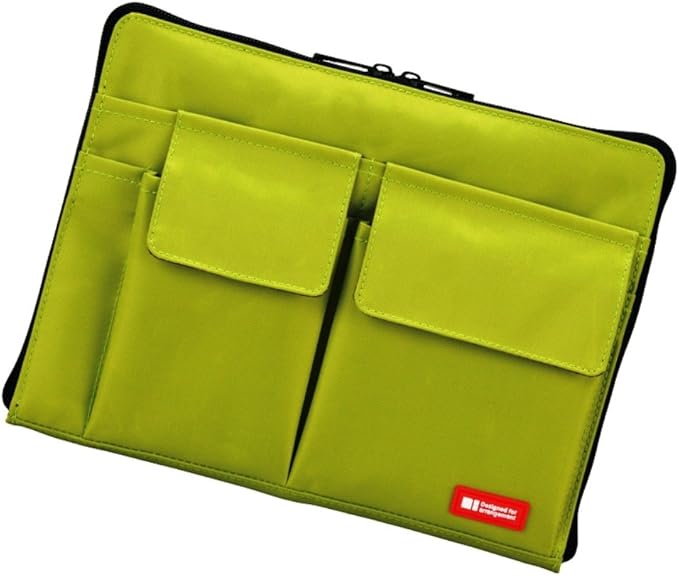 LIHITLAB Bag Laptop Sleeve with Storage Pockets (Bag-in-Bag), 7.1 x 9.8 Inches, Yellow Green (A7553-6)