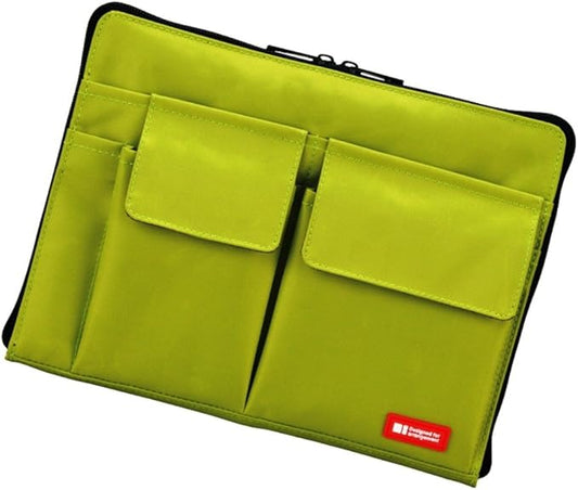 LIHITLAB Bag Laptop Sleeve with Storage Pockets (Bag-in-Bag), 7.1 x 9.8 Inches, Yellow Green (A7553-6)