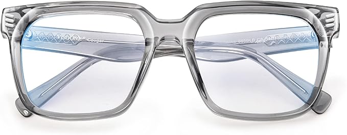 VISOONE Rectangle TR90 Blue Light Blocking Glasses Computer Eyewear with Preppy Look for Women and Men Cougar