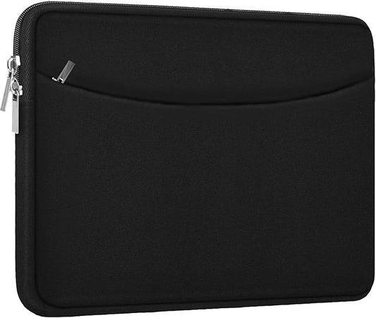 Laptop Sleeve Case 14 inch, Shockproof Protective Laptop Cover Briefcase Carrying Computer Bag with Accessory Pocket Portable Computer Sleeve for 14" MacBook, HP, Dell, Lenovo, Acer, Black