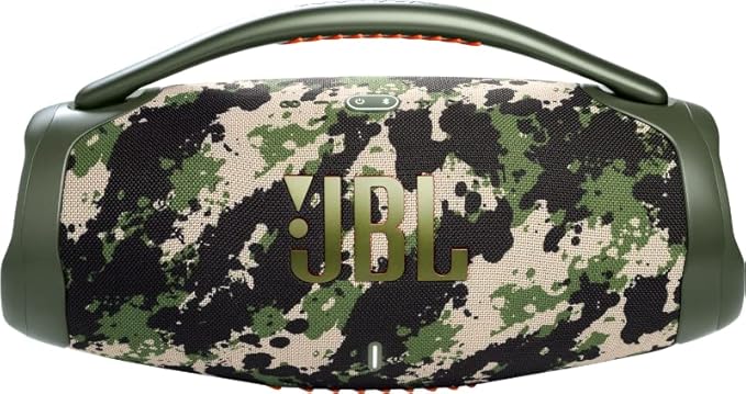 JBL Boombox 3 - Portable Bluetooth Speaker, Powerful Sound and Monstrous bass, IPX7 Waterproof, 24 Hours of Playtime, powerbank, PartyBoost for Speaker Pairing, eco-Friendly Packaging (Squad)