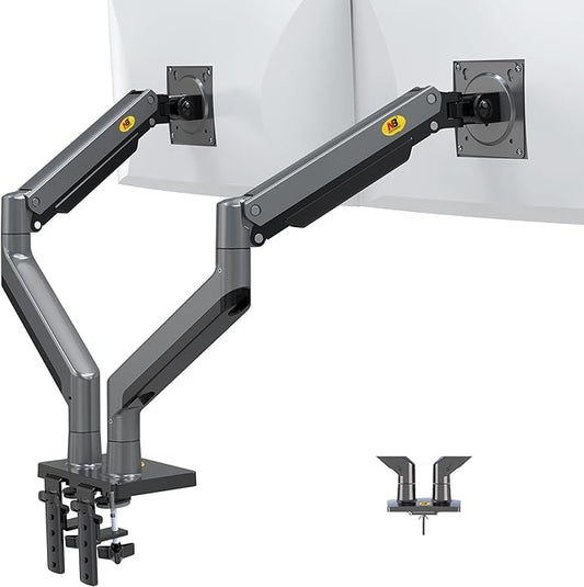 NB North Bayou Dual Monitor Arm Ultra Wide Full Motion Swivel Monitor Mount for 22''-32'' Monitors Load Capacity from 4.4 to 26.4lbs for Each Arm Height Adjustable Monitor Stand G35