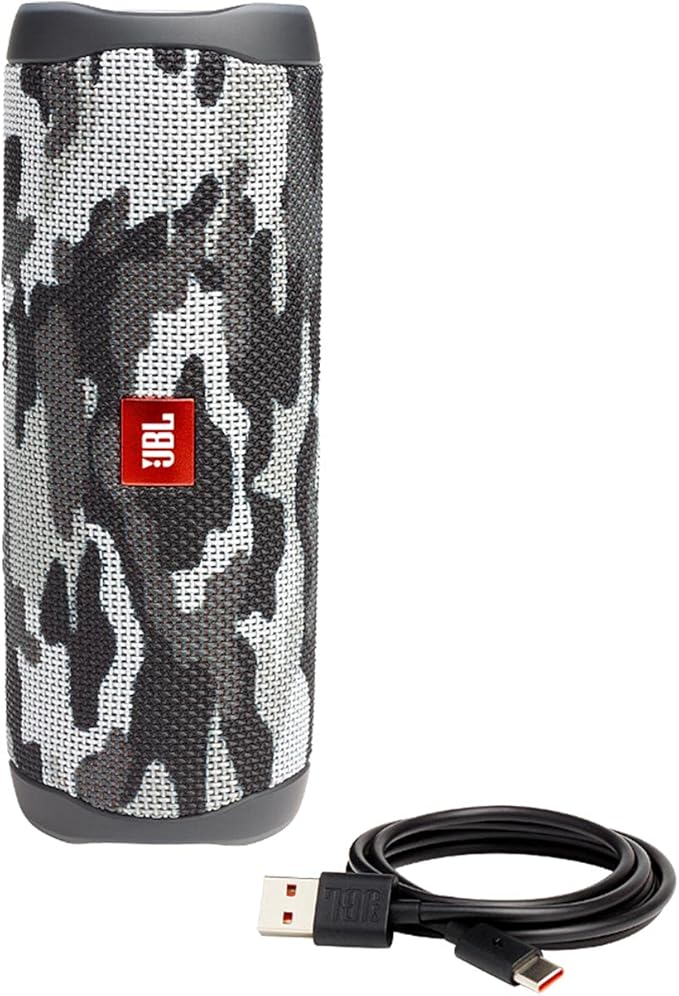 JBL Flip 5 (Black Camo) + Bundle with divvi! Protective Hardshell Case