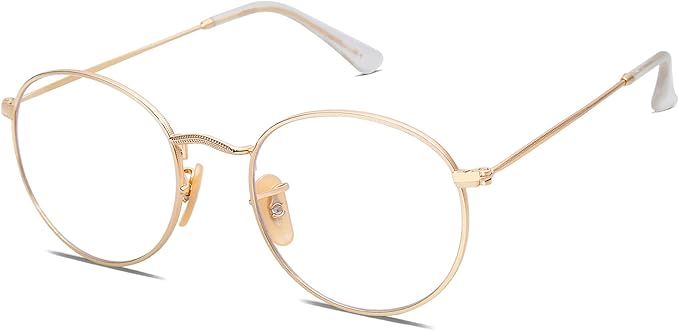 SOJOS Blue Light Blocking Computer Glasses Round Eyewear Anti Blue Light Lens Preppy Chic SJ5024B