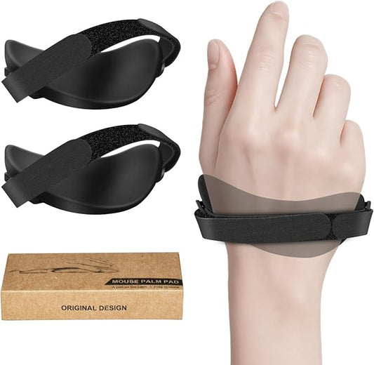 JIKIOU Advanced Ergonomic Right-Handed Gaming Wrist Rest for Mouse - Superior Support for Serious Gamers - Anti-Fatigue, Smooth Glide 2 Pack Right