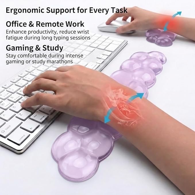 Ultimate Cute Ergonomic Wrist Rest – Instant Relief, Cloud-Like Comfort, Premium Silicone & TPU, Ultra-Soft, Durable, Gift-Boxed for Office, Study, Gaming & More