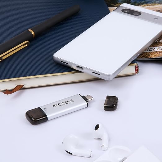 Transcend ESD310 1TB External SSD, Up to 1,050MB/s, Dual USB Drive for iPhone17,16,15, iPad&Mac/Pixel10/Tesla/Steam Deck/ROG Ally/MSI Claw/Android/PS5, 2-in-1 TypeC &A, USB3.2Gen2 Portable SSD-Silver - Image 6