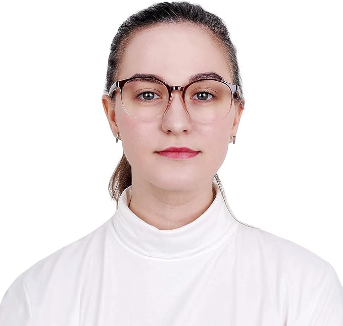 LifeArt Round Blue Light Blocking Glasses, Computer Glasses, Gaming Glasses, TV Glasses for Women Men (Clear Brown, 0.75 Magnification)
