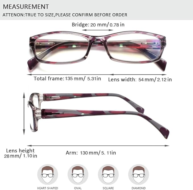 Henotin 5-Pack Reading Glasses Blue Light Blocking Anti Eyestrain Computer Reading Glasses for Women and Men Readers (5 Pairs Mix Color, 0.00)