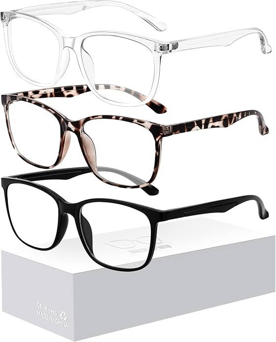Oilway Blue-Light Blocking Glasses for Women Men - 3Pack Computer Reading/Gaming/TV/Phones Glasses Anti Eyestrain