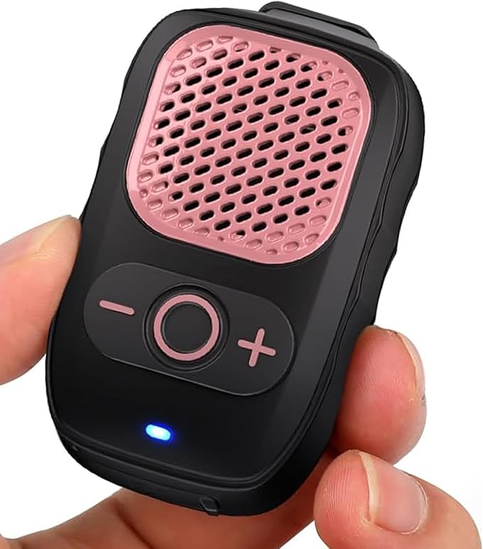 Wearable Bluetooth Speaker, 30H Working Time Clip-On Wireless Jobsite Pro Water-Resistant Portable Speaker, Built-in Mic for Hands-Free Music and Calls (Pink)