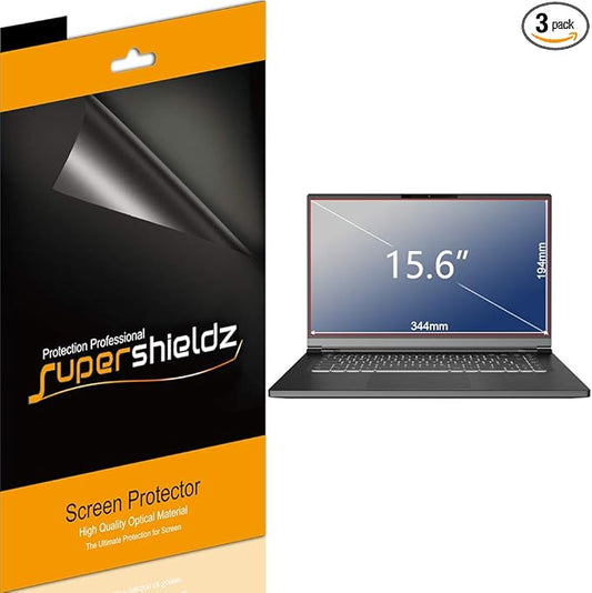 Supershieldz (3 Pack) Designed for Dell Inspiron 15, Lenovo Ideapad 15, HP Pavilion 15, Envy 15, MSI GV62 and Chromebook 15.6 inch Screen Protector Anti Glare and Anti Fingerprint (Matte) Shield