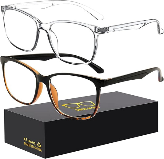 Oilway Blue-Light Blocking Glasses Computer Reading/Gaming/TV/Phones Glasses Fashion Anti Eyestrain Glasses for Women Men（C2 Blackleopardprint + Transparent）