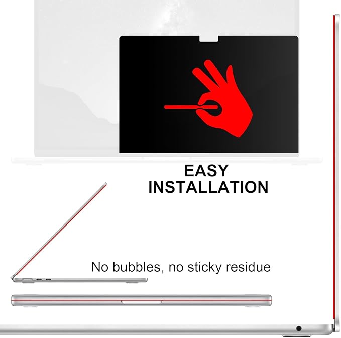 Privacy Screen for Macbook Air 13.6/13 Inch (2022-2026, M2, M3, M4, M5), Removable Matte Anti Glare Blue Light Protector Private Security Filter for 13.6 inch Mac Laptop Computer