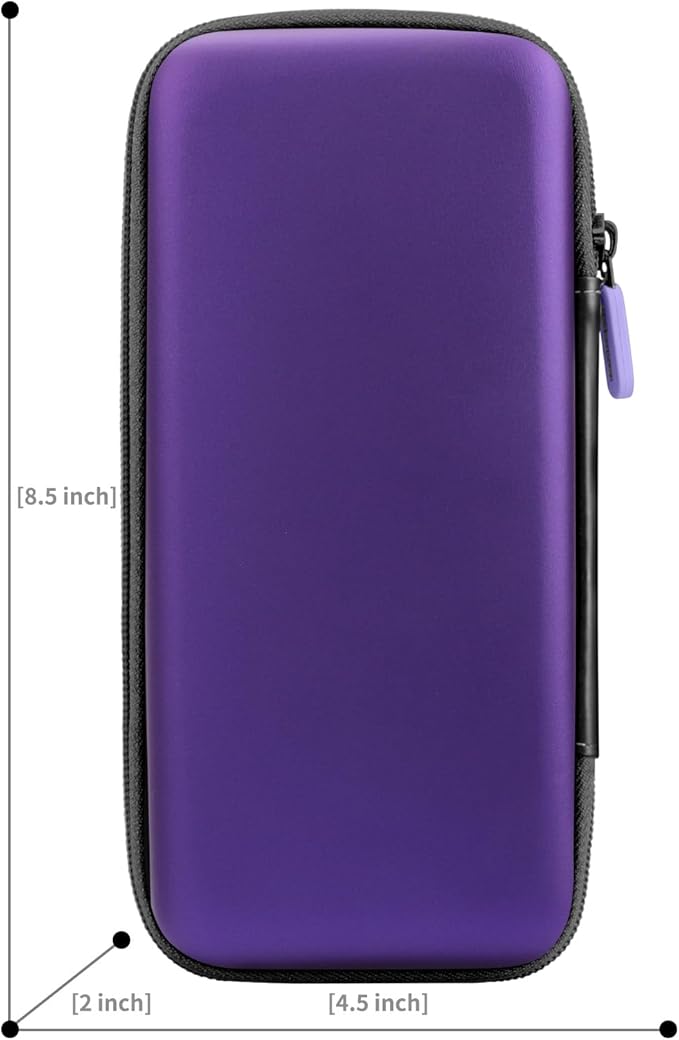 iMangoo Travel Essential Electronics Organizer Charger Case, Shockproof Dual Zipper Power Bank Cables Tech Accessories Pouch Purse, Men & Women Travel Must Have Storage Bag, 8.5x4.5x2 inch Purple