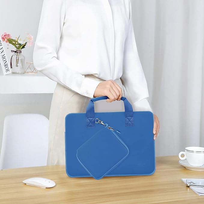 11.6 12.9 13 inch Elastic Laptop Sleeve with Small Case Compatible with 13 inch MacBook Neo Air Pro M5/M4/M3/M2/M1, iPad 13 12.9, XPS 13 and Most 11.6 12.9 13 inch Notebooks Tablets,Jewerl Blue