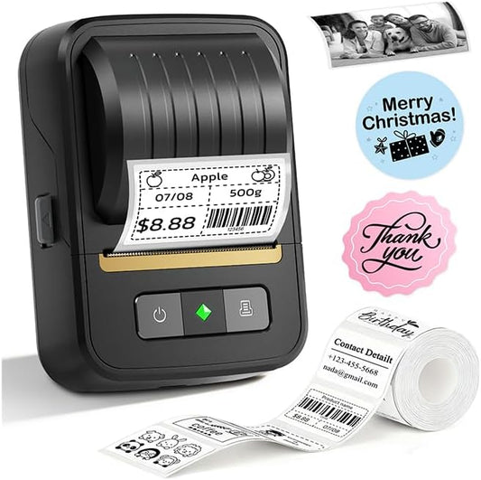 Label Makers, Label Maker Machine with Tape, Bluetooth Label Maker, Portable Thermal 2 Inch Label Printer for Small Business, Barcode, Address, Logo, Clothing, Sticker Printer for Phones & PC