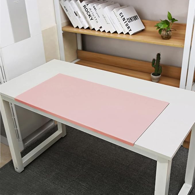 PU Leather Office Desk Pad, Writing Mat with Full Grip Fixation Lip, Table Blotter Desk Protector Waterproof Gaming Mat Laptop Keyboard Working Mat, Non-Slip Table Protective Pad