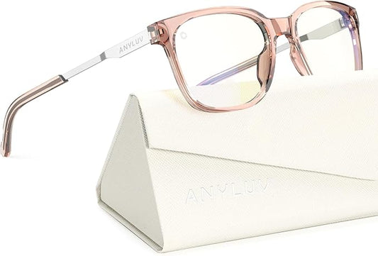 ANYLUV Blue Light Glasses for Men, Lightweight Computer Gaming Glasses, Stylish Anti Eyestrain Blue Light Blocking Men