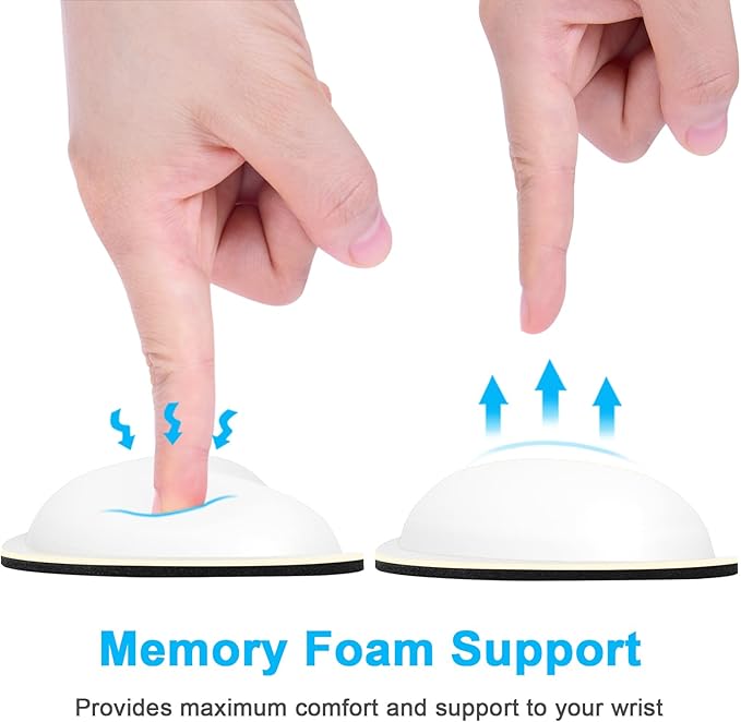 Dapesuom Mouse Wrist Rest, Ergonomic Memory Foam Mouse Wrist for Computer Desk Mats Support, PU Leather Hand Rest Pad Cushion for Gaming, Laptop, Men, Women, Pain Relief & Easy Typing, Ivory White