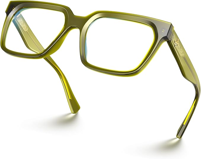 VISOONE Rectangle TR90 Blue Light Blocking Glasses Computer Eyewear with Preppy Look for Women and Men Cougar