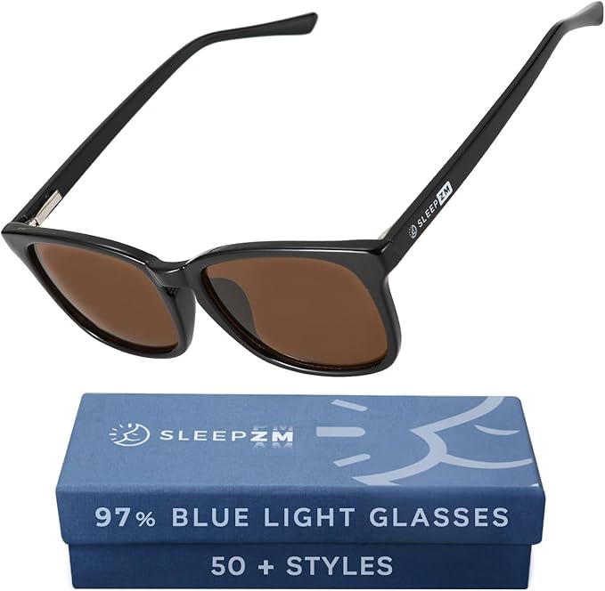 Sleep ZM Blue Light Blocking & Light Sensitivity Glasses - 8 Lens Types for Comfort, Relaxation, Sleep & Relief - 50+ Styles