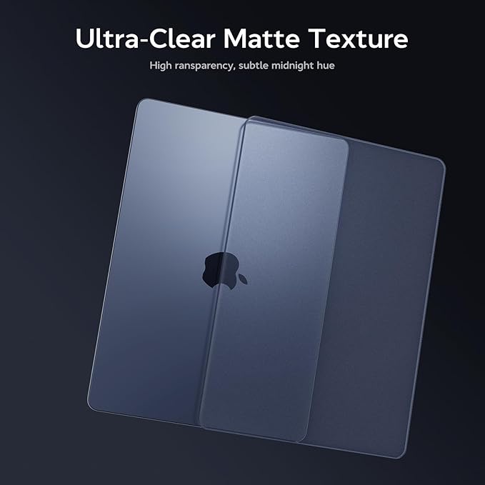 B BELK Compatible with MacBook Air 13 inch Case M5 2026 2025-2022 M4 M3 M2 A3449 A3240 A3113 A2681,[100% Official Color] [Slim Armor] Plastic Hard Shell Case for MacBook Air 13.6 inch, Midnight Clear