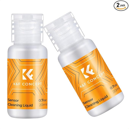 K&F CONCEPT 20ML*2 Camera Cleaning Solution, Microfiber Lens Cleaner Care Kit, Non-Flammable Camera Lens Cleaner for Coated Lenses, Binoculars, Scopes, Cameras, and Glasses by KFCONCEPT