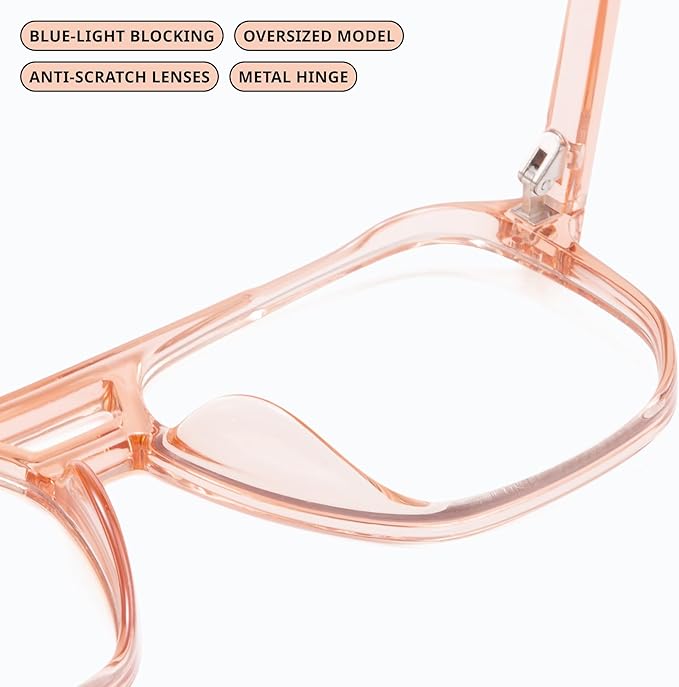 livho Retro Aviator Blue Light Blocking Glasses for Women Men with Soft Case, Trendy Rectangle Computer Eyeglasses
