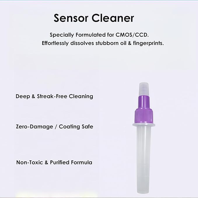 Full Frame Camera Sensor and Lens Cleaning Kit, 24mm, Mirrorless and DSLR Camera Cleaning Kit, Including Cotton Swabs, Dust Free Cloth, Cleaning Brush - Image 6