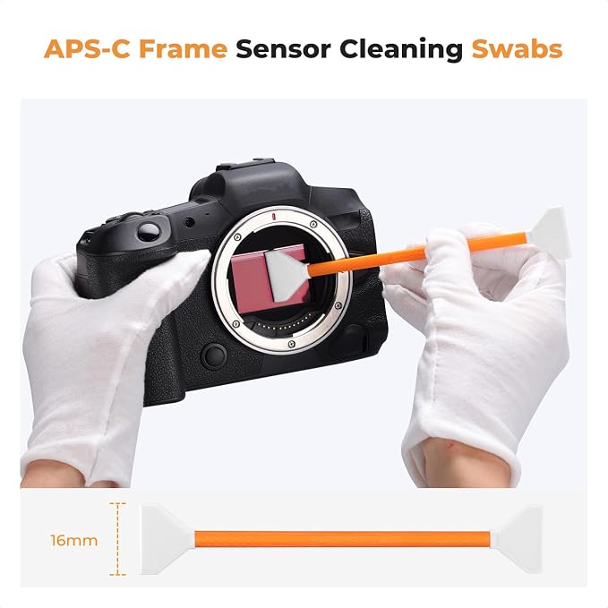 K&F Concept 14pcs Double Tipped 16mm APS-C Sensor Cleaning Swab, DSLR or SLR Digital Camera Cleaning kit and Full Frame Sensor Cleaning Swab - Image 5