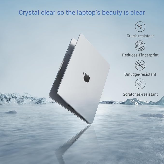 MOSISO Compatible with MacBook Air 13 inch Case M5 2026 M4 2025 M3 M2 2024-2022 A3449 A3240 A3113 A2681,Hard Shell&Keyboard Cover&Screen Film&Pouch for MacBook Air 13.6 inch Case, Crystal Clear