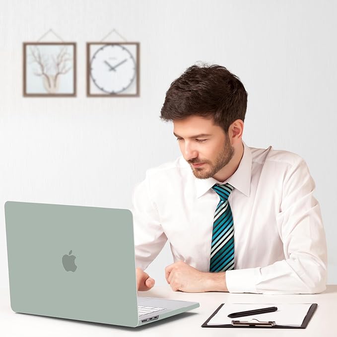 B BELK Compatible with MacBook Air 13.6 inch Case M5 2026 2025 2024 2023 2022 M4 M3 M2 A3449 A3240 A3113 A2681 Liquid Retina Display, Plastic Hard Shell +Keyboard Cover+Screen Protector, Antique Green