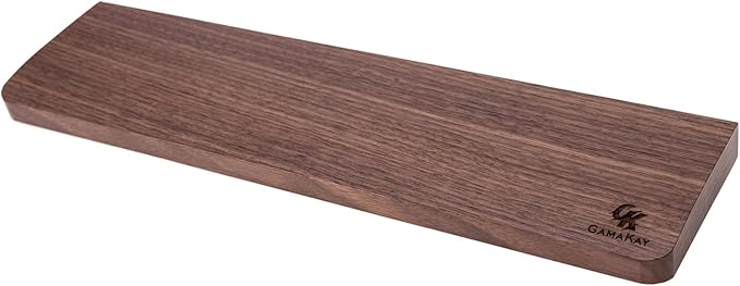 GK GAMAKAY Wooden Wrist Rest Pad, 11.93'' Compact Ergonomic Walnut Wood Hand Wrist Rest for 60 61 63 64 Keys Mechanical Keyboard, Non-Slip Palm Pad for Comfortable Typing and Playing (for 60%)