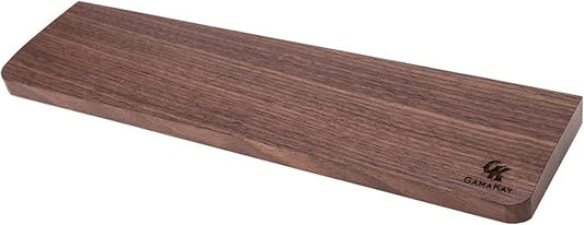 GK GAMAKAY Wooden Wrist Rest Pad, 17.32'' Compact Ergonomic Walnut Wood Hand Wrist Rest for 104 Keys Mechanical Keyboard, Non-Slip Palm Pad for Comfortable Typing and Playing (for 100%)