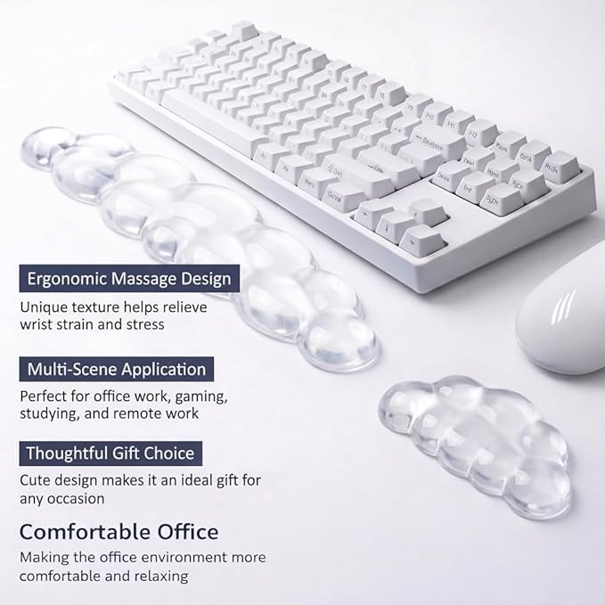 Ultimate Cute Ergonomic Wrist Rest – Instant Relief, Cloud-Like Comfort, Premium Silicone & TPU, Ultra-Soft, Durable, Gift-Boxed for Office, Study, Gaming & More